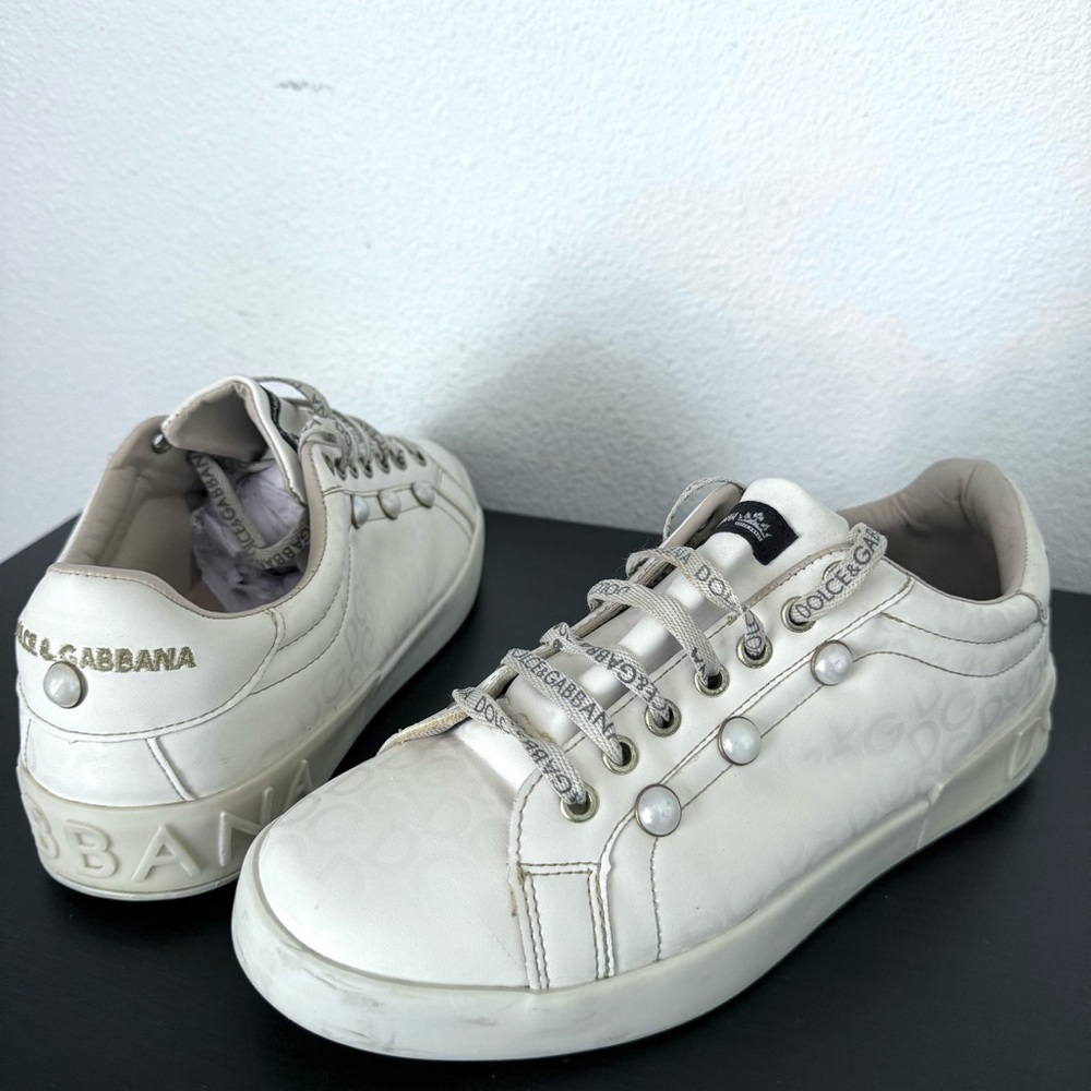 Dolce & Gabbana Lace Up Leather Sneakers